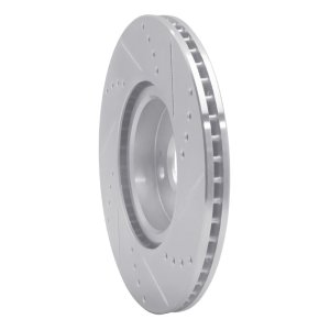 Fiat 124 Spider Brake Rotor (1) - Front Left - R1 Concepts - Drilled & Slotted - Silver - `16-`25